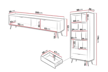 Forba Möbelset För Vardagsrum - Beige - Förvaring - Förvaringsmöbler - Möbelset för vardagsrum