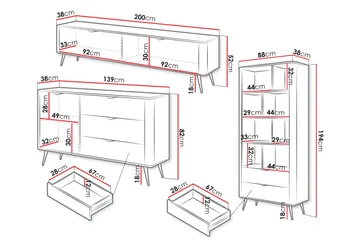 Forba Möbelset För Vardagsrum - Beige - Förvaring - Förvaringsmöbler - Möbelset för vardagsrum