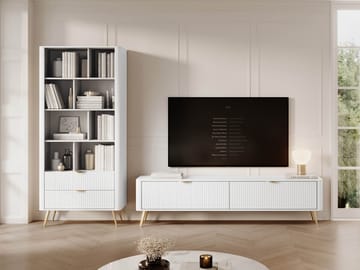 Forba Möbelset vardagsrum - tv-bänk och bokhylla - vit - Förvaring - Förvaringsmöbler - Möbelset för vardagsrum