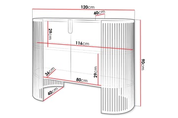 Friend Skänk 120x40 cm - Rosa/Svart - Förvaring - Förvaringsmöbler - Sideboard & skänk