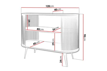 Galia Skänk 120x40 cm - Guld/Svart - Förvaring - Förvaringsmöbler - Sideboard & skänk