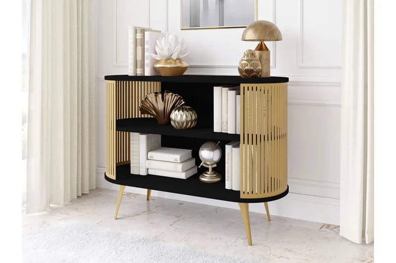 Galia Skänk 120x40 cm - Guld/Svart - Förvaring - Förvaringsmöbler - Sideboard & skänk