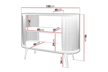 Galia Skänk 120x40 cm - Guld/Vit - Förvaring - Förvaringsmöbler - Sideboard & skänk