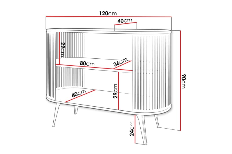 Galia Skänk 120x40 cm - Svart/Beige - Förvaring - Förvaringsmöbler - Sideboard & skänk