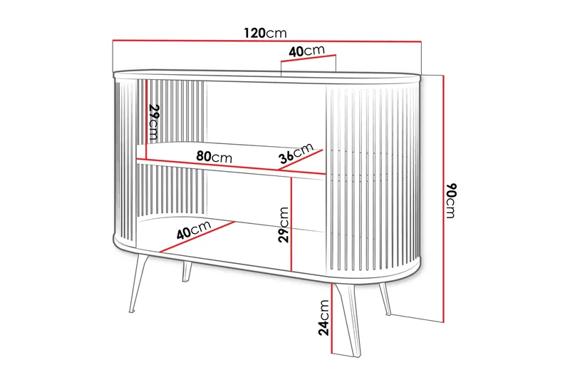 Galia Skänk 120x40 cm - Vit/Svart - Förvaring - Förvaringsmöbler - Sideboard & skänk