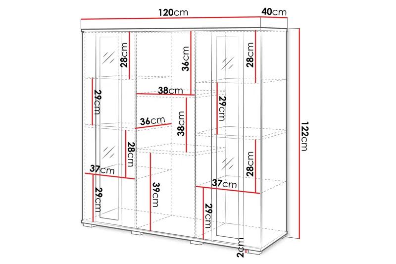 Gamal Highboard - Brun/Vit - Förvaring - Förvaringsmöbler - Sideboard & skänk