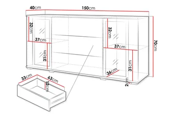 Gamal Skänk 150x40 cm - Brun - Förvaring - Förvaringsmöbler - Sideboard & skänk