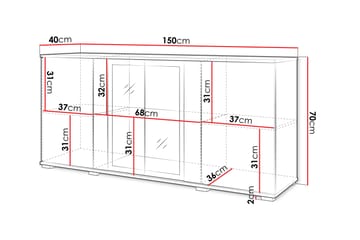 Gamal Skänk 150x40 cm - Brun - Förvaring - Förvaringsmöbler - Sideboard & skänk