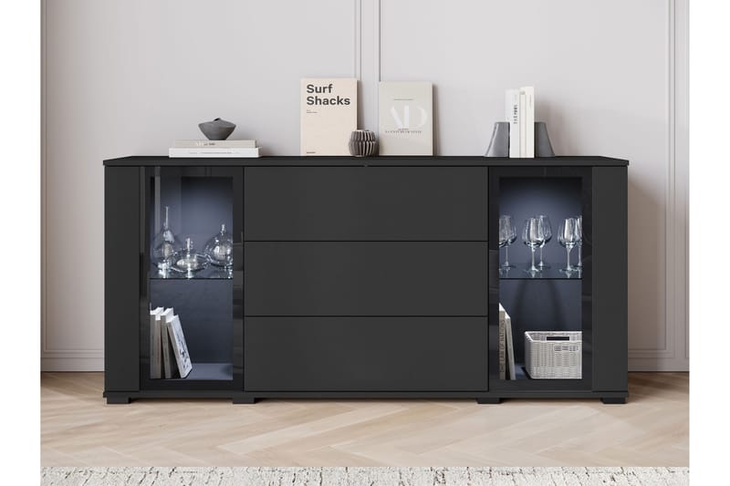 Gamal Skänk 150x40 cm, Brun/Vit