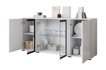 Gamal Skänk 150x40 cm i Glas med Glasdörrar - Brun - Förvaring - Förvaringsmöbler - Sideboard & skänk