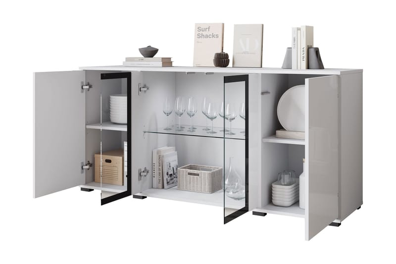 Gamal Skänk 150x40 cm i Glas med Glasdörrar - Brun - Förvaring - Förvaringsmöbler - Sideboard & skänk