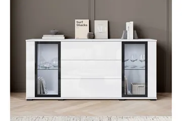 Gamal Skänk 150x40 cm i Trä med Glasdörrar - Brun - Förvaring - Förvaringsmöbler - Sideboard & skänk