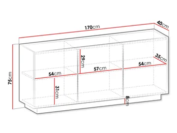 Glenor Skänk 170x75 cm - Baltic Storm - Förvaring - Förvaringsmöbler - Sideboard & skänk