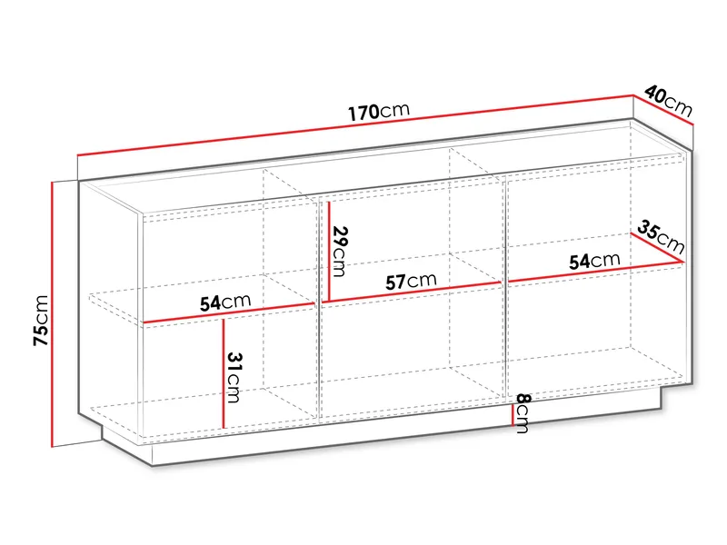 Glenor Skänk 170x75 cm - Baltic Storm - Förvaring - Förvaringsmöbler - Sideboard & skänk
