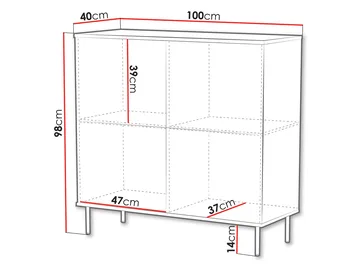 Granica Skänk 100 cm - beige - Förvaring - Förvaringsmöbler - Sideboard & skänk