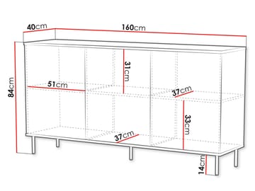 Granica Skänk 160 cm - beige - Förvaring - Förvaringsmöbler - Sideboard & skänk