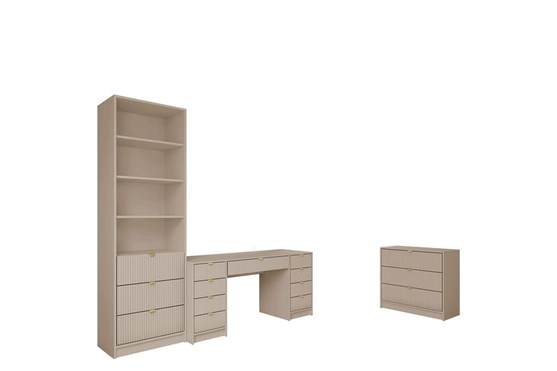 Gudelia Möbelset För Vardagsrum - Beige - Förvaring - Förvaringsmöbler - Möbelset för vardagsrum