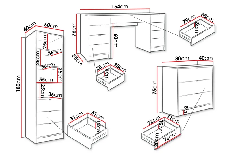 Gudelia Möbelset För Vardagsrum - Beige - Förvaring - Förvaringsmöbler - Möbelset för vardagsrum