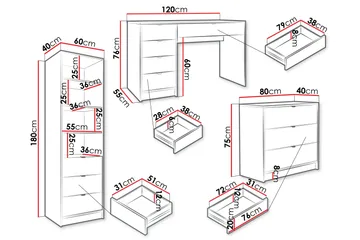 Gudelia Möbelset För Vardagsrum - Svart - Förvaring - Förvaringsmöbler - Möbelset för vardagsrum