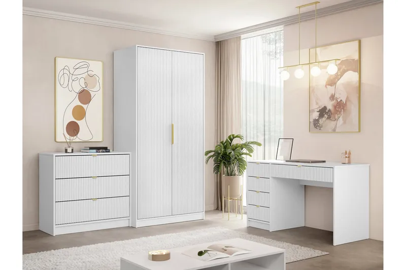 Gudelia Möbelset För Vardagsrum - Vit - Förvaring - Förvaringsmöbler - Möbelset för vardagsrum