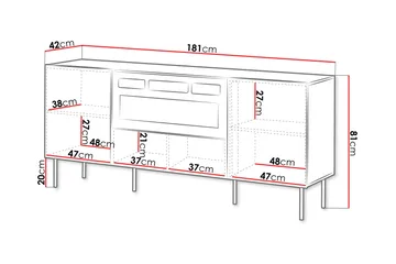 Hammarstrand Byrå 181 cm - Valnöt - Förvaring - Förvaringsmöbler - Byrå