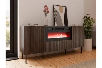 Hammarstrand Byrå 181 cm - Valnöt - Inredning - Kaminer - Kamin utan skorsten - Elkamin