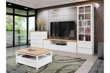 Hammerdal Möbelset För Vardagsrum - Vit/Ek - Förvaring - Förvaringsmöbler - Möbelset för vardagsrum