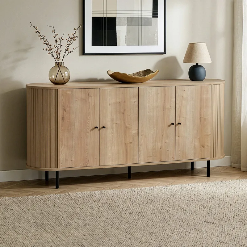 Haulover Konsolbord 180 cm - Sapphire Oak/Svart - Förvaring - Förvaringsmöbler - Sideboard & skänk