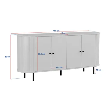 Haulover Konsolbord 180 cm - Valnöt/Svart - Förvaring - Förvaringsmöbler - Sideboard & skänk