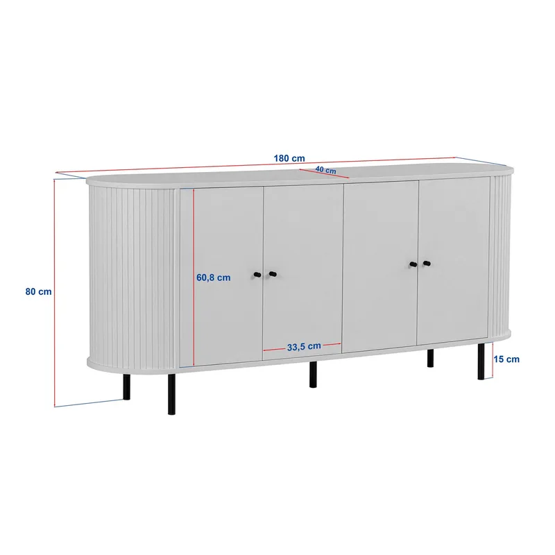 Haulover Konsolbord 180 cm - Valnöt/Svart - Förvaring - Förvaringsmöbler - Sideboard & skänk