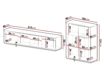 Hilafin Möbelset för Vardagsrum - Förvaring - Förvaringsmöbler - Möbelset för vardagsrum