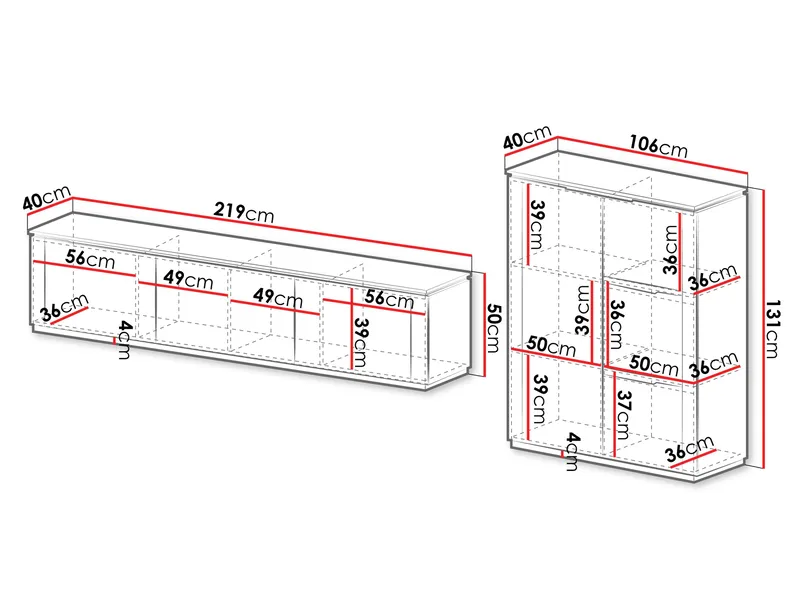 Hilafin Möbelset för Vardagsrum - Förvaring - Förvaringsmöbler - Möbelset för vardagsrum