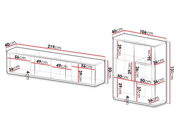 Hilafin Möbelset för Vardagsrum - Förvaring - Förvaringsmöbler - Möbelset för vardagsrum