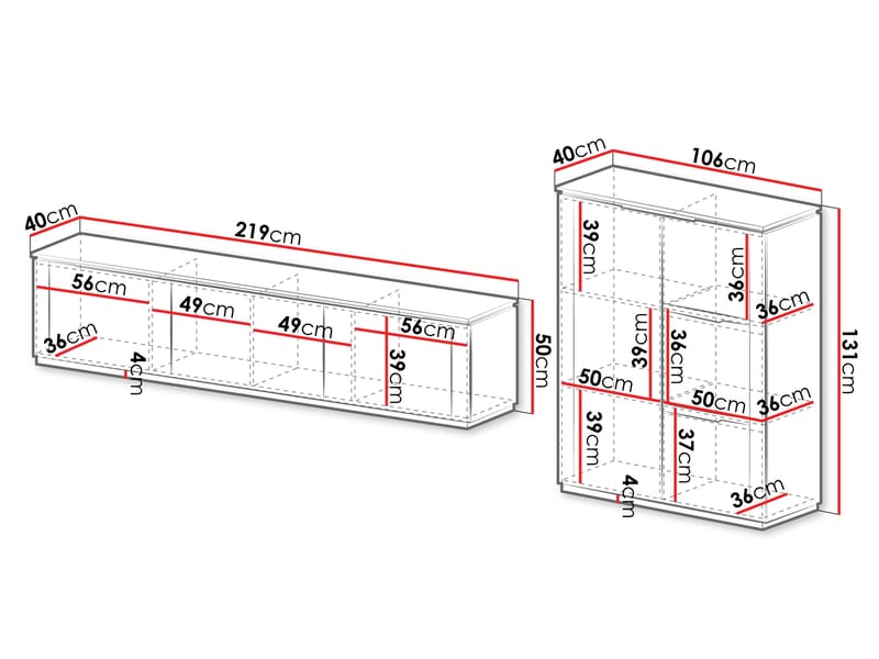 Hilafin Möbelset för Vardagsrum - Förvaring - Förvaringsmöbler - Möbelset för vardagsrum