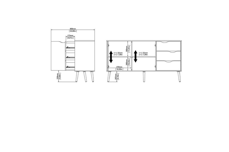 Hostafranc Skänk 147,2x39,1 cm - Natur - Förvaring - Förvaringsmöbler - Sideboard & skänk