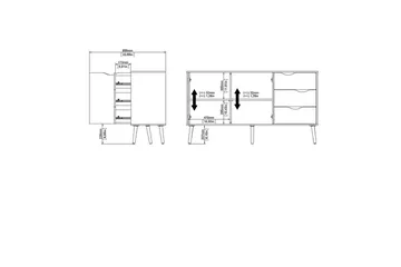 Hostafranc Skänk 147,2x39,1 cm - Natur - Förvaring - Förvaringsmöbler - Sideboard & skänk