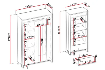 Huddinge Möbelset För Vardagsrum - Beige - Förvaring - Förvaringsmöbler - Möbelset för vardagsrum
