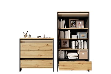 Huddinge Möbelset För Vardagsrum - Brun/Svart - Förvaring - Förvaringsmöbler - Möbelset för vardagsrum