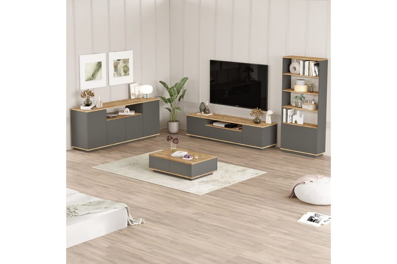 Jaivind Möbelset För Vardagsrum - Brun/Antracit - Förvaring - Förvaringsmöbler - Möbelset för vardagsrum