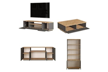 Jaivind Möbelset För Vardagsrum - Brun/Antracit - Förvaring - Förvaringsmöbler - Möbelset för vardagsrum