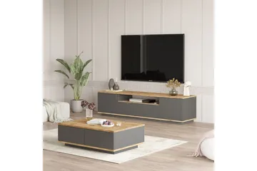 Jaivind Möbelset För Vardagsrum - Brun/Antracit - Förvaring - Förvaringsmöbler - Möbelset för vardagsrum