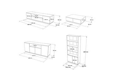 Jaivind Möbelset För Vardagsrum - Brun/Antracit - Förvaring - Förvaringsmöbler - Möbelset för vardagsrum