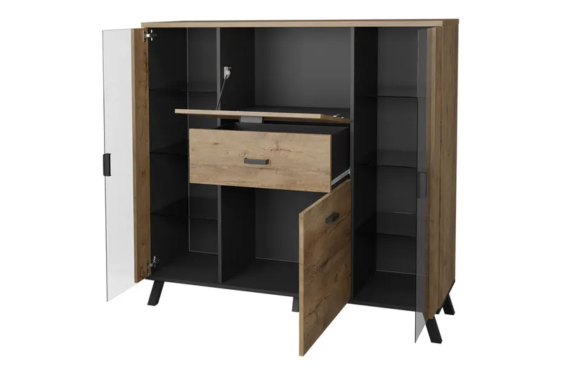 John Skänk 131x40x131 cm - Beige/Svart/Brun - Förvaring - Förvaringsmöbler - Sideboard & skänk