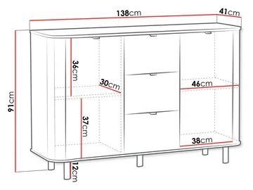 Joriel Skänk 138 cm - Vit - Förvaring - Förvaringsmöbler - Sideboard & skänk