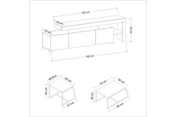 Jurukovo Möbelset För Vardagsrum - Vit - Förvaring - Förvaringsmöbler - Möbelset för vardagsrum
