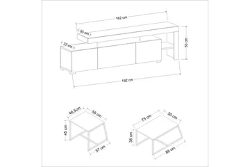 Jurukovo Möbelset För Vardagsrum - Vit - Förvaring - Förvaringsmöbler - Möbelset för vardagsrum