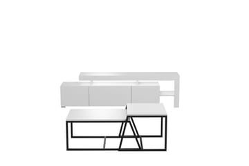 Jurukovo Möbelset För Vardagsrum - Vit - Förvaring - Förvaringsmöbler - Möbelset för vardagsrum