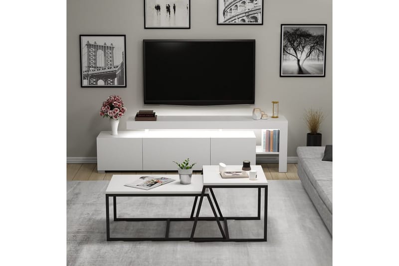 Jurukovo Möbelset För Vardagsrum - Vit - Förvaring - Förvaringsmöbler - Möbelset för vardagsrum