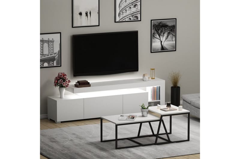 Jurukovo Möbelset För Vardagsrum - Vit - Förvaring - Förvaringsmöbler - Möbelset för vardagsrum