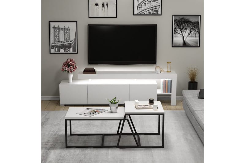 Jurukovo Möbelset För Vardagsrum - Vit - Förvaring - Förvaringsmöbler - Möbelset för vardagsrum